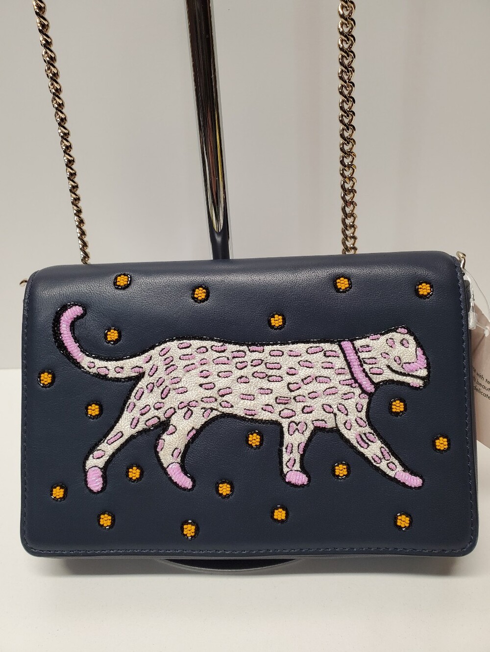 Kate Spade Navy Crossbody Bag with Pink Panther Embroidery